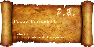 Popov Bernadett névjegykártya